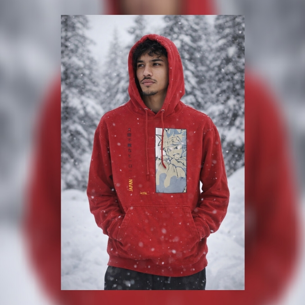 Ring Of Fire Men's Anime Punch Hoodie L